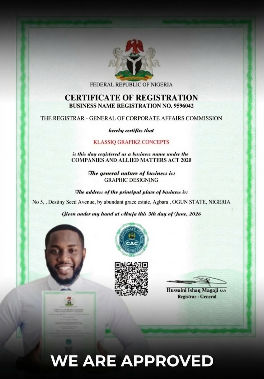 Business registration project display