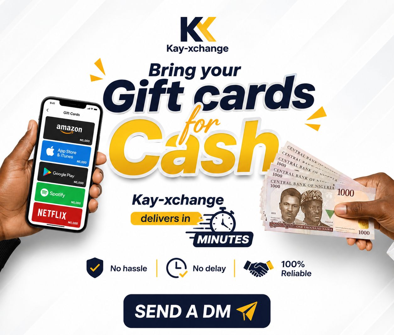 Gift cards for cash promotional design