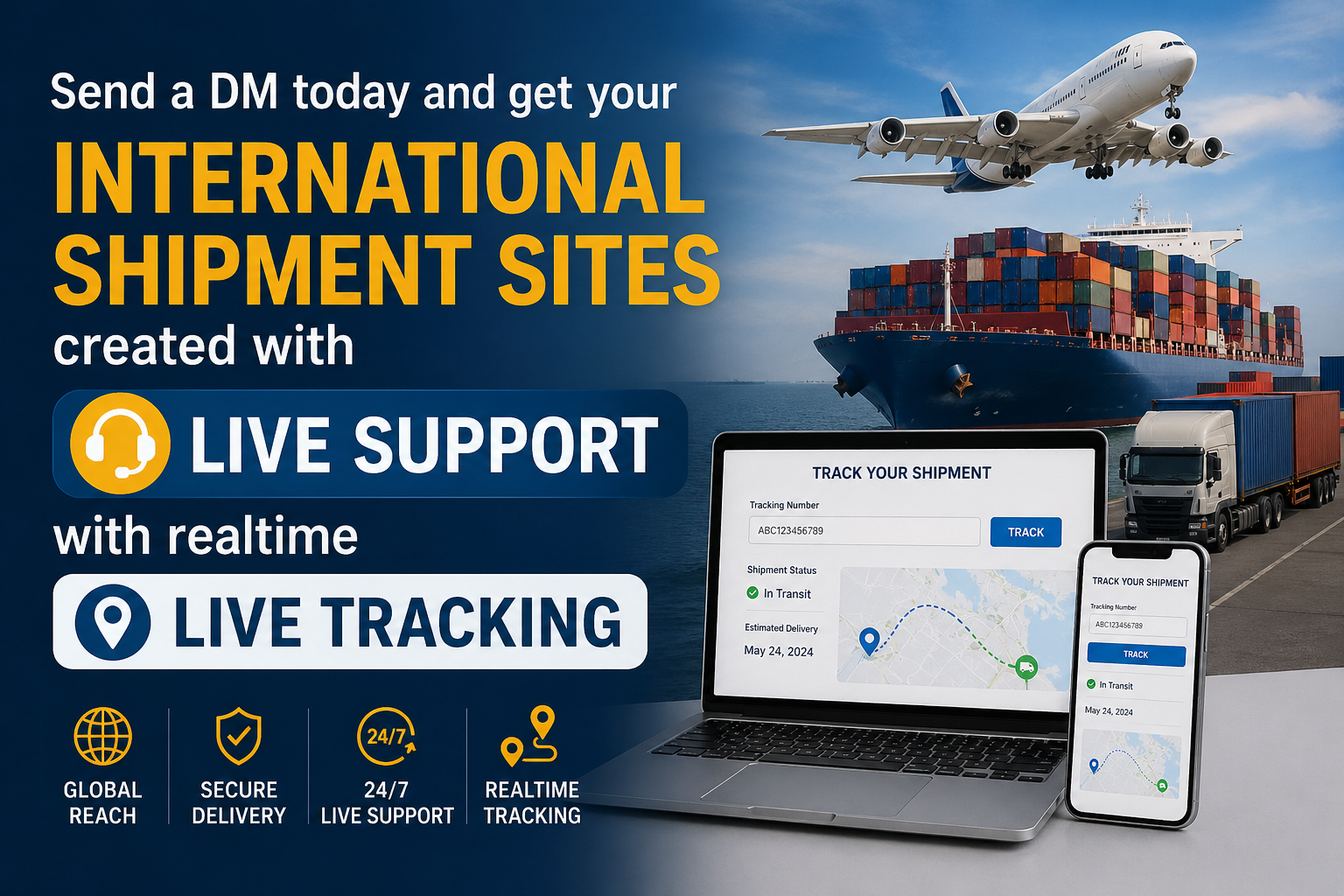 International shipment sites design project
